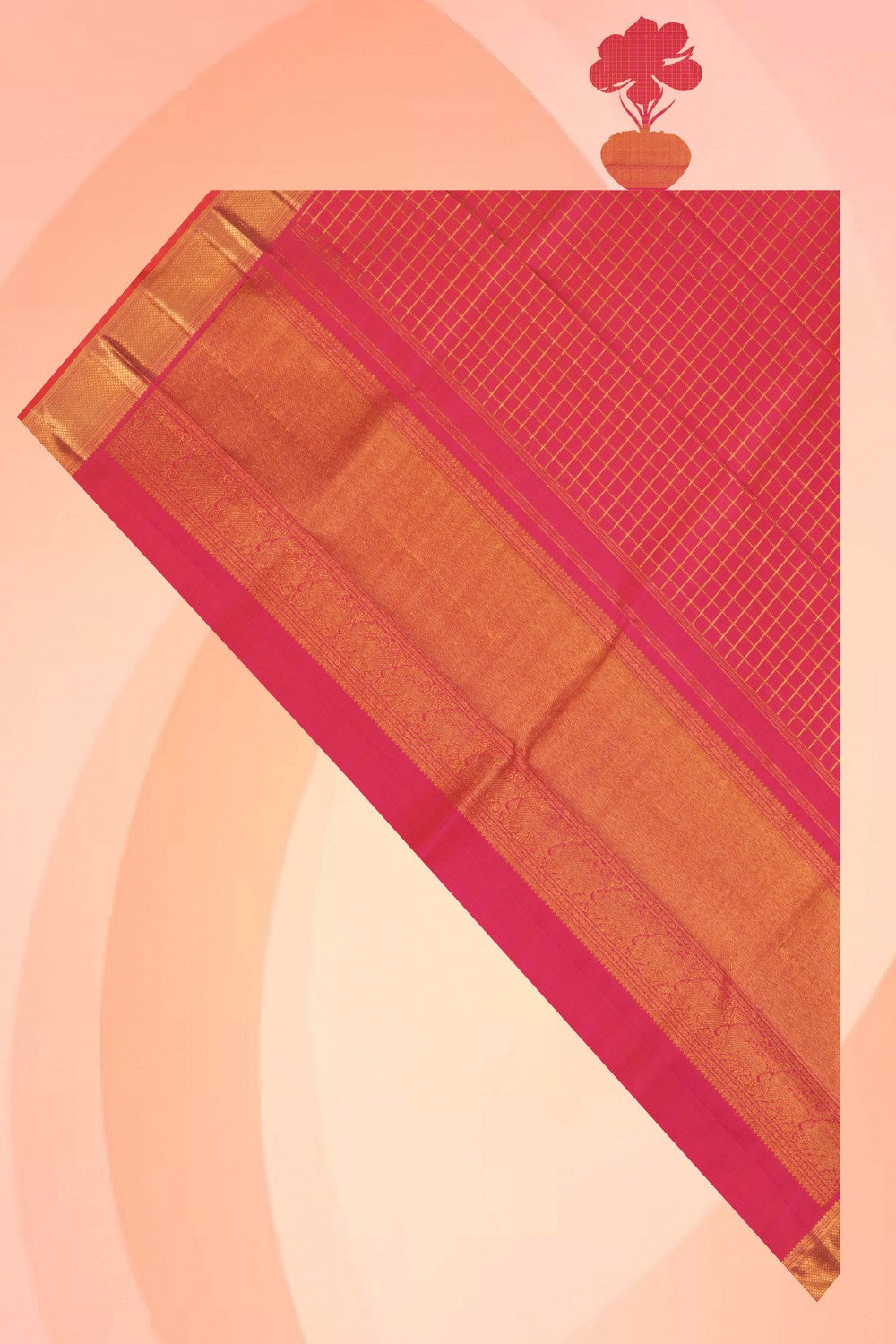 Image of Kanchi Pattu Fuchsia Pink Dupatta